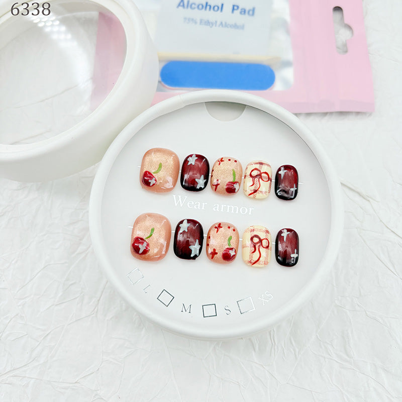 zb73..A display board featuring 24 different styles of fashionable and trendy nail wear.