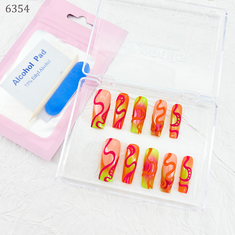 zb73..A display board featuring 24 different styles of fashionable and trendy nail wear.