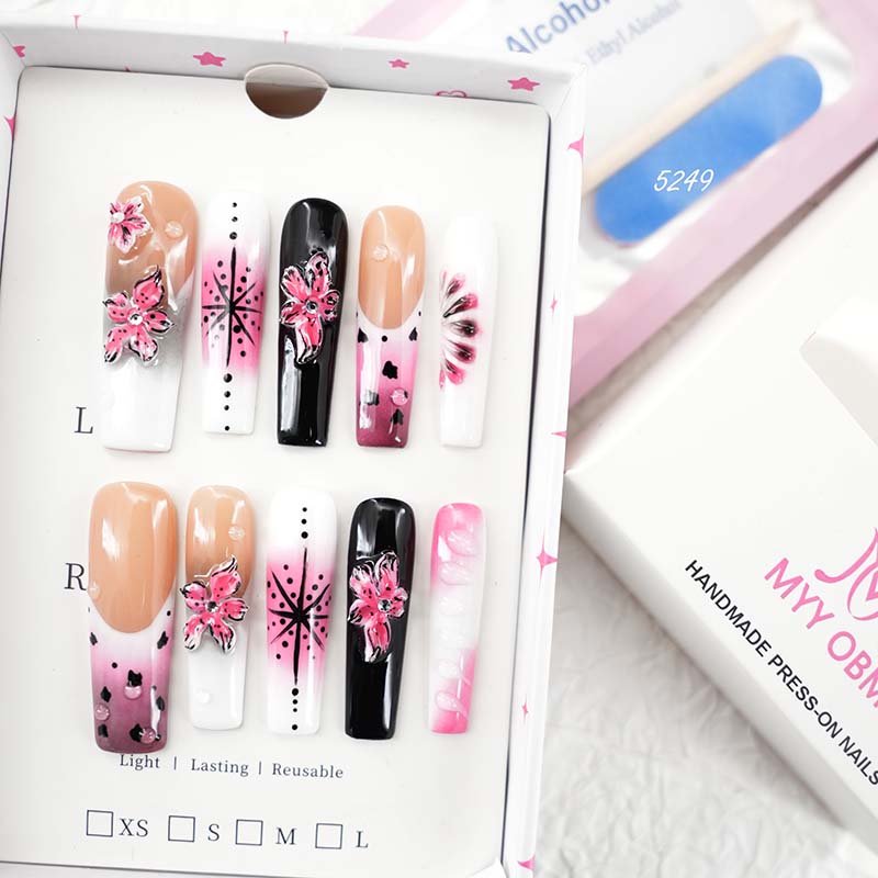 zb40..Different styles press on nails display