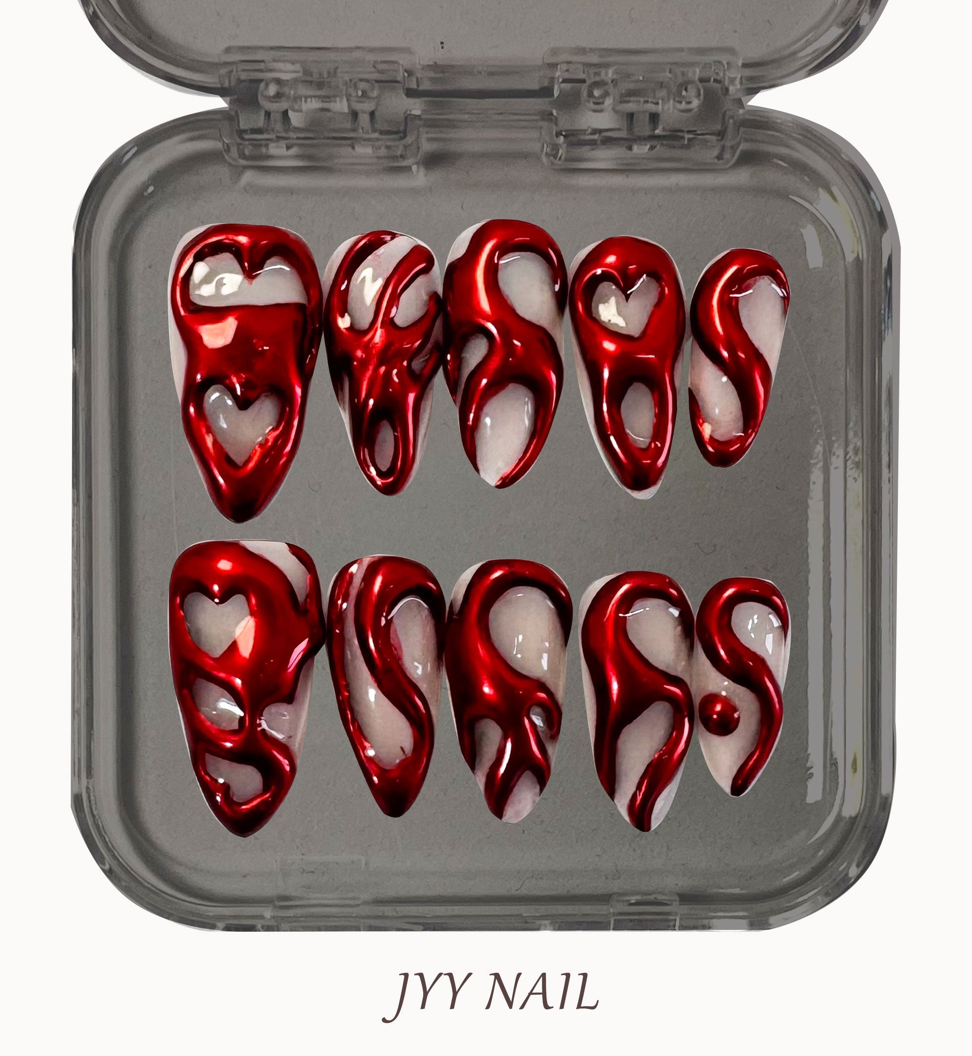 A153 Red totem:Classic totem line drawing manicure