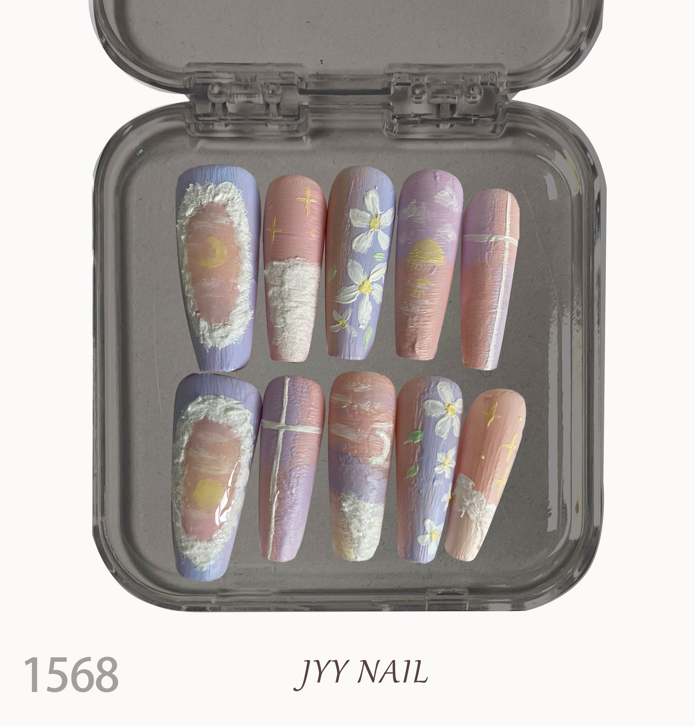 A1568-Handcrafted, high-end custom manicure designed by a designer