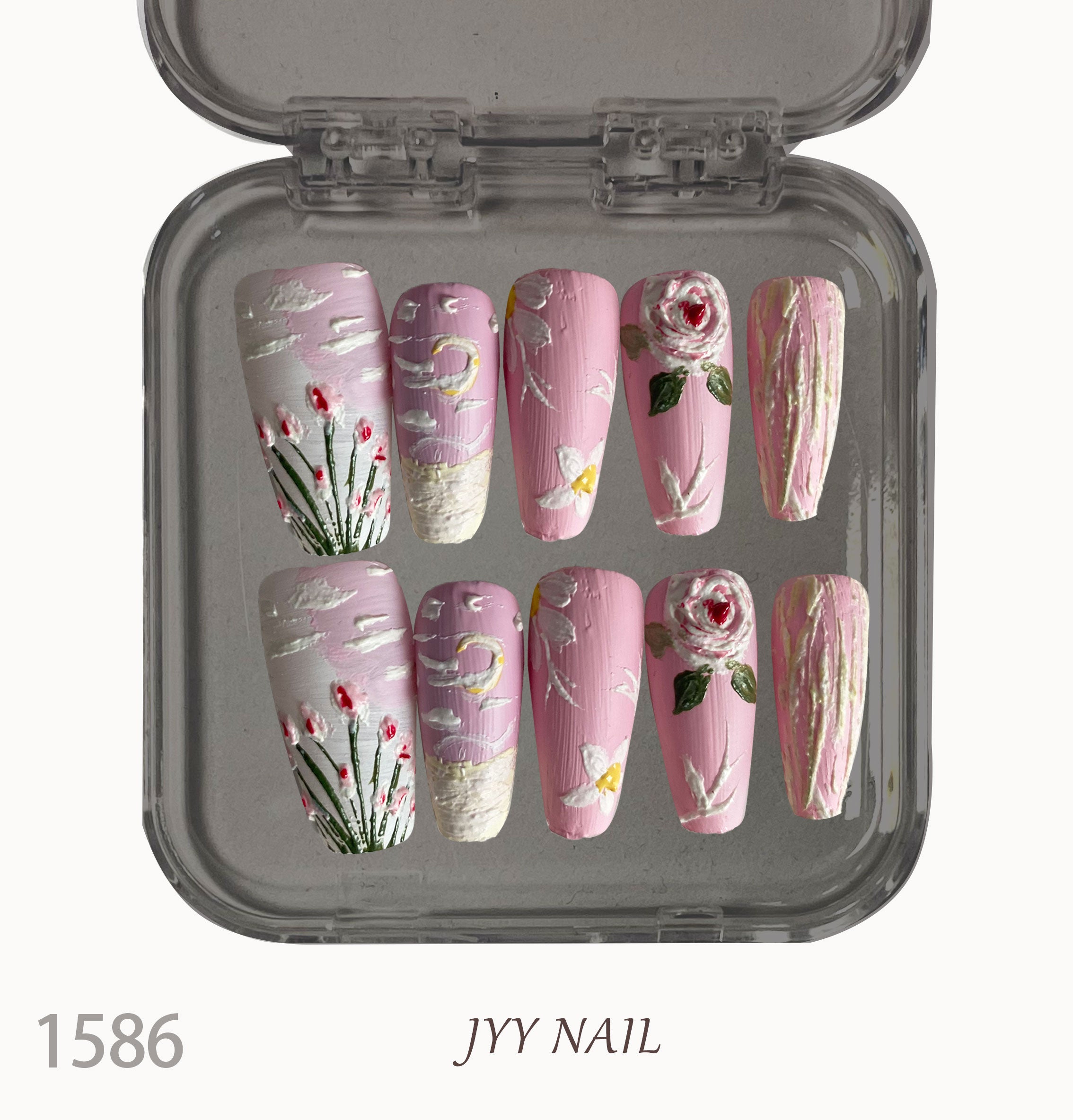 A1586-Handcrafted, high-end custom manicure designed by a designer