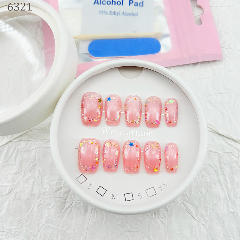 zb73..A display board featuring 24 different styles of fashionable and trendy nail wear.