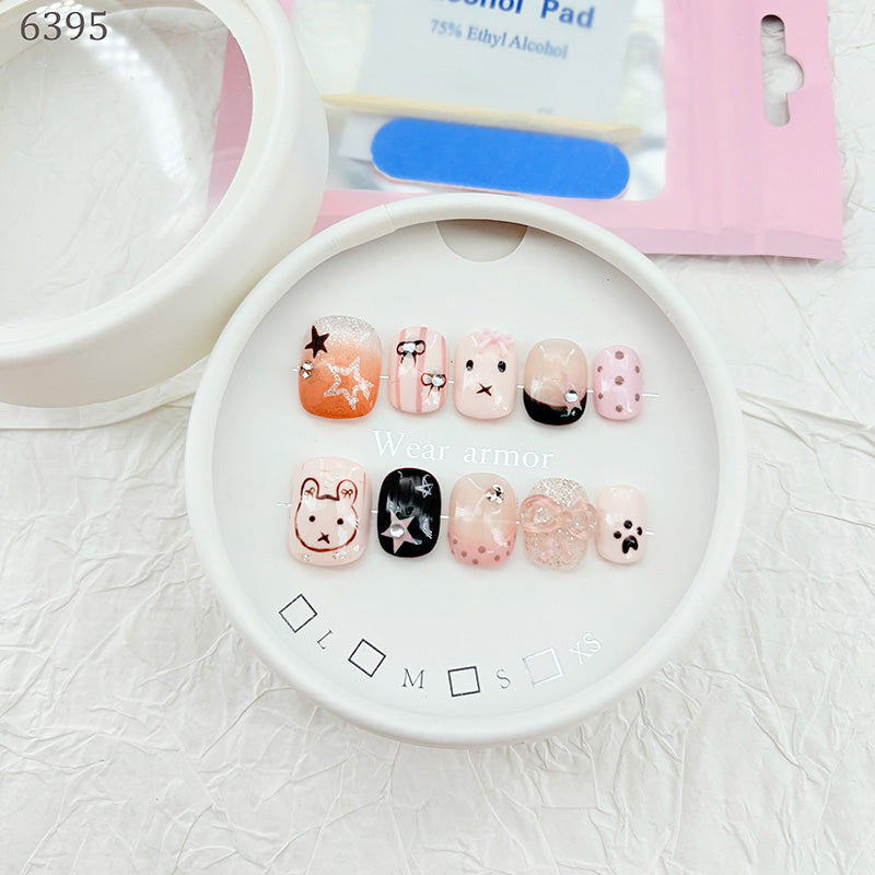 zb73..A display board featuring 24 different styles of fashionable and trendy nail wear.