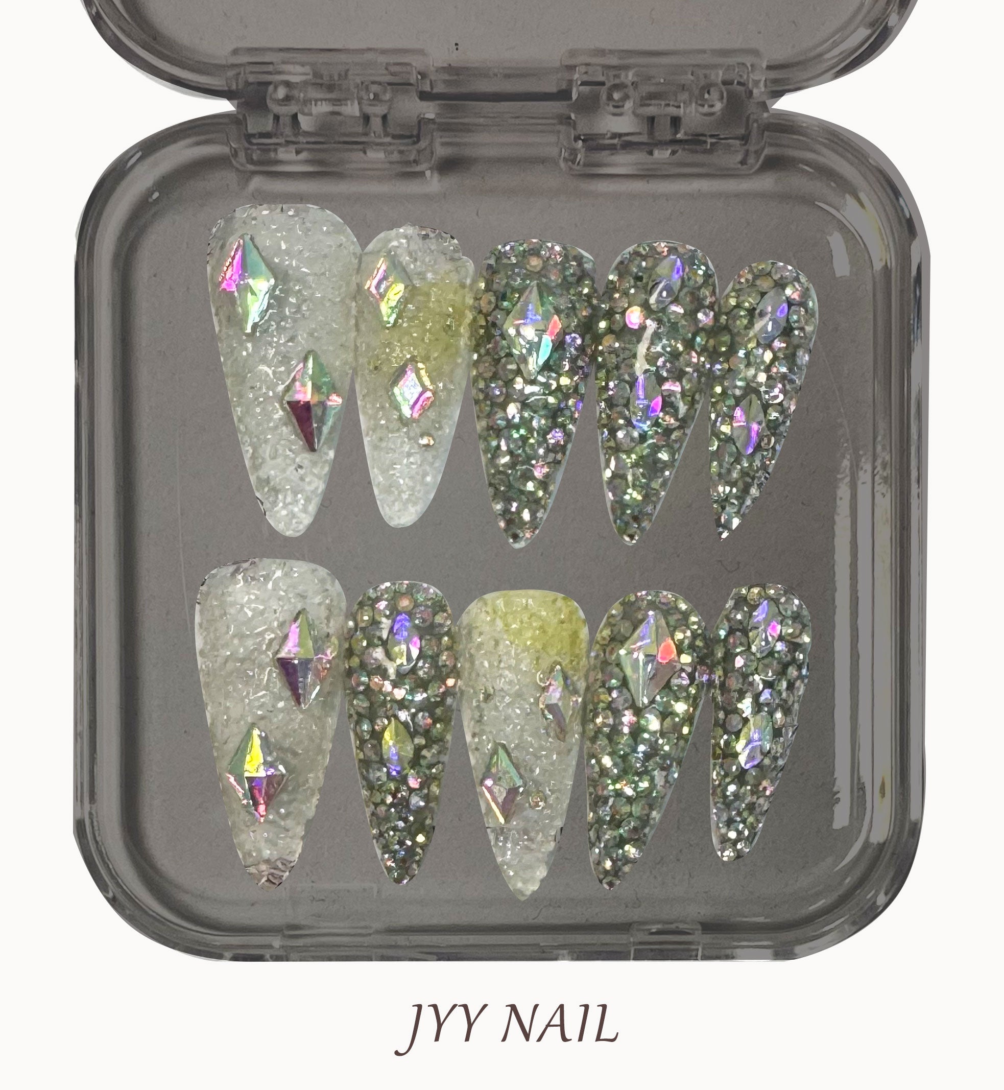 A199 High luxury full of diamonds:High luxury full of diamonds high-end custom manicure