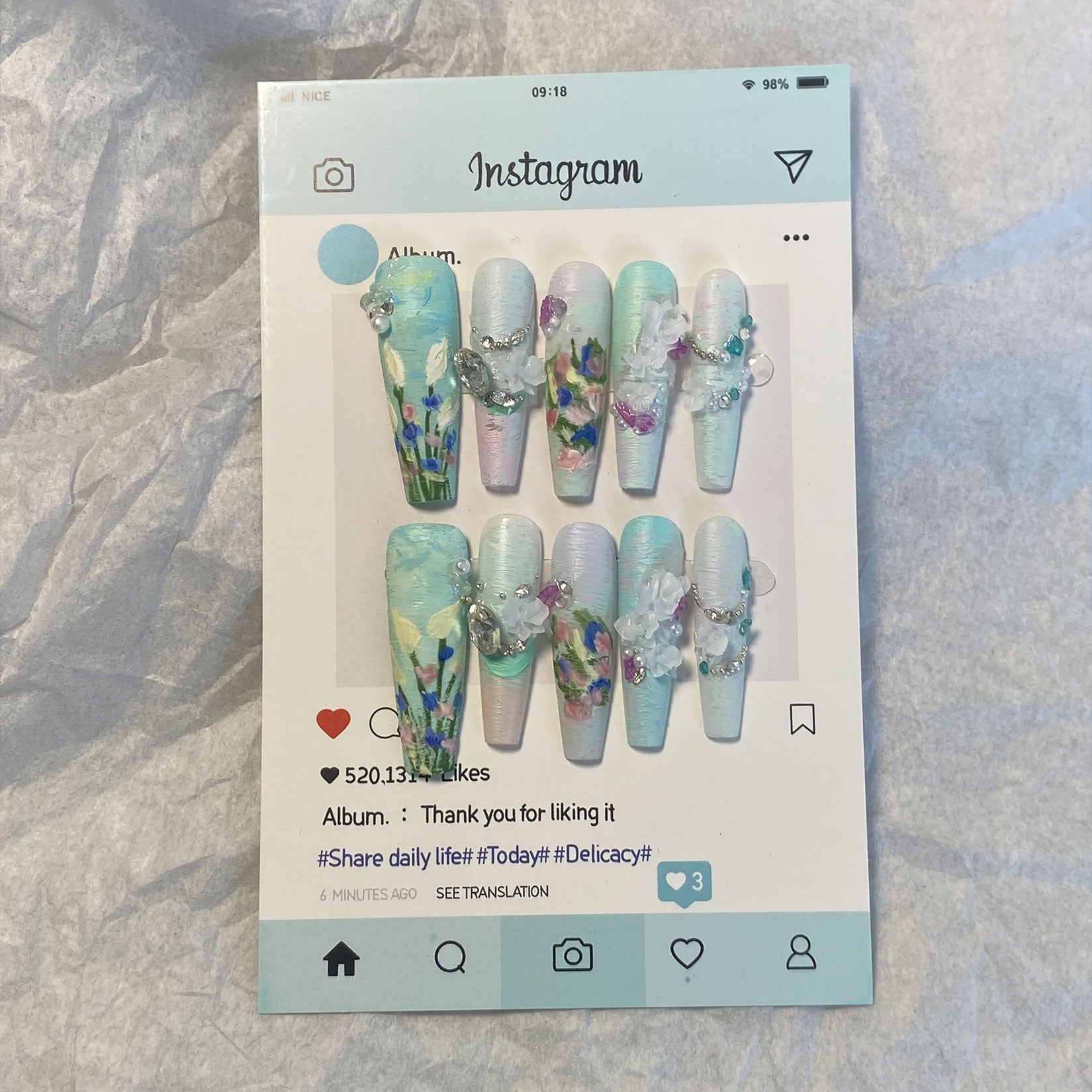 A1705-High-end designer handcrafted custom-made manicure
