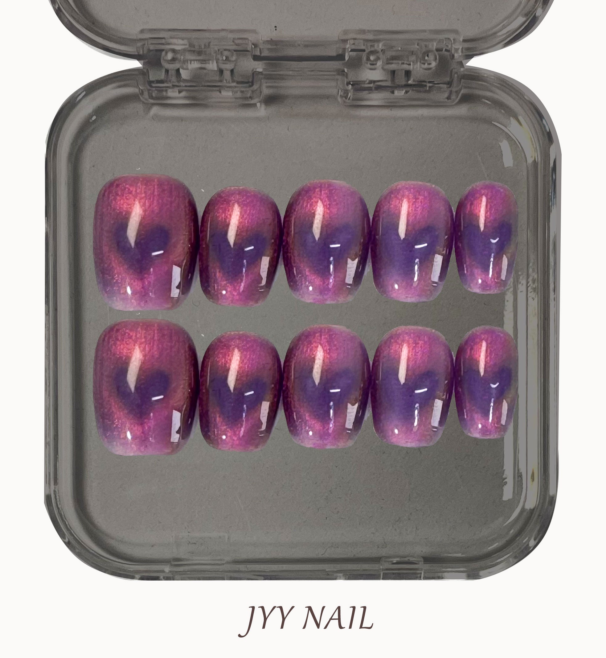 A206 Purple love cat eyes:Pure handmade hand suction purple love cat eyes