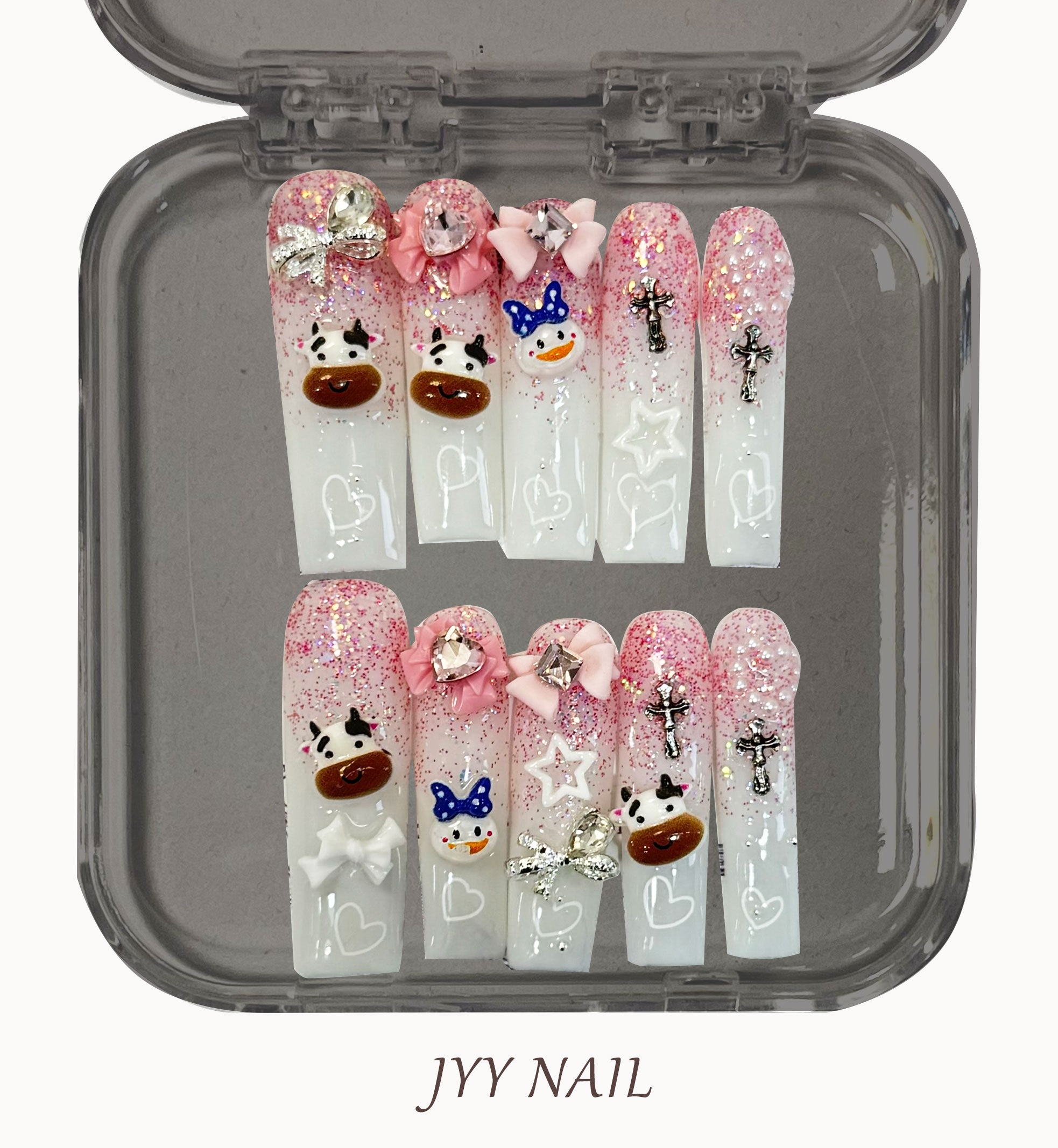 A209 Lovely Niuniu:Pure handmade custom high luxury cute style manicure