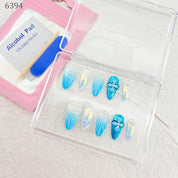 zb73..A display board featuring 24 different styles of fashionable and trendy nail wear.