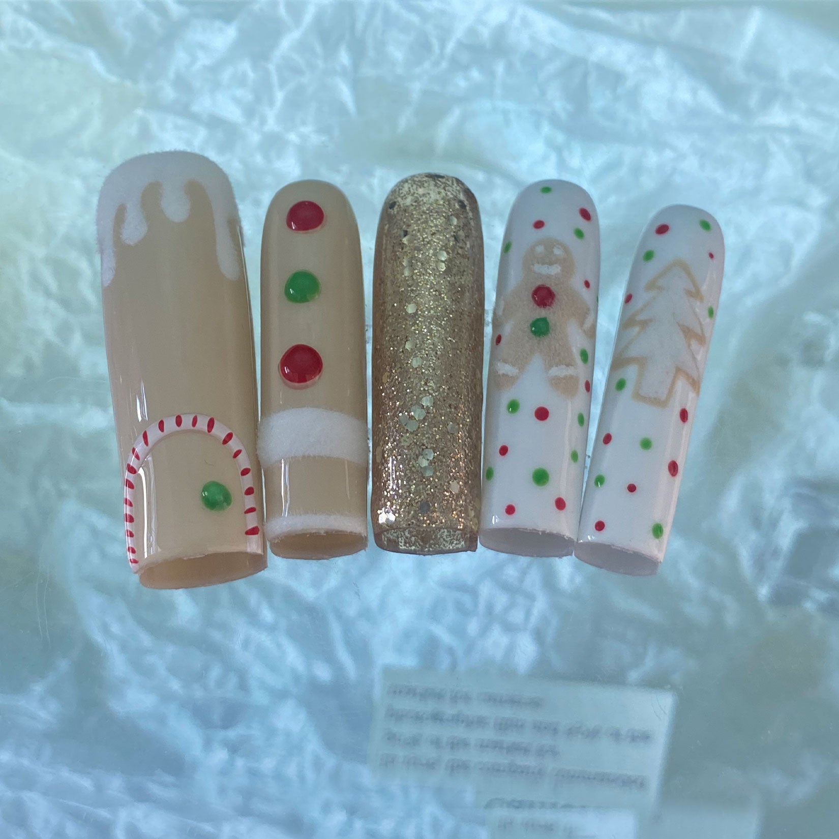 A222 Gingerbread man:Gingerbread Man Sweet Sister luxury handmade manicure