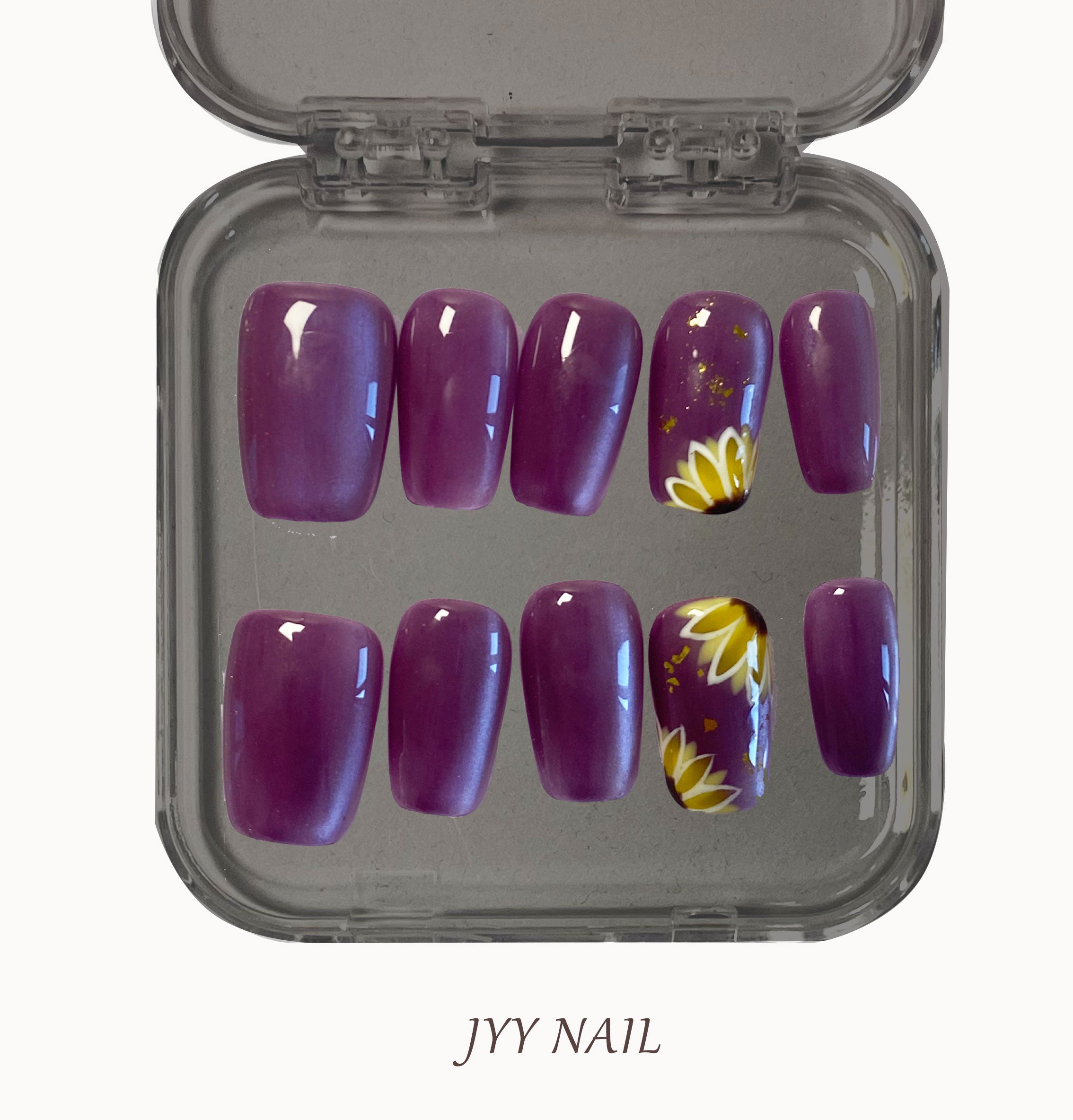 A236 Purple cat 's-eye chrysanthemums:High-end original custom manicure