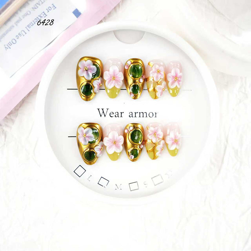zb73..A display board featuring 24 different styles of fashionable and trendy nail wear.