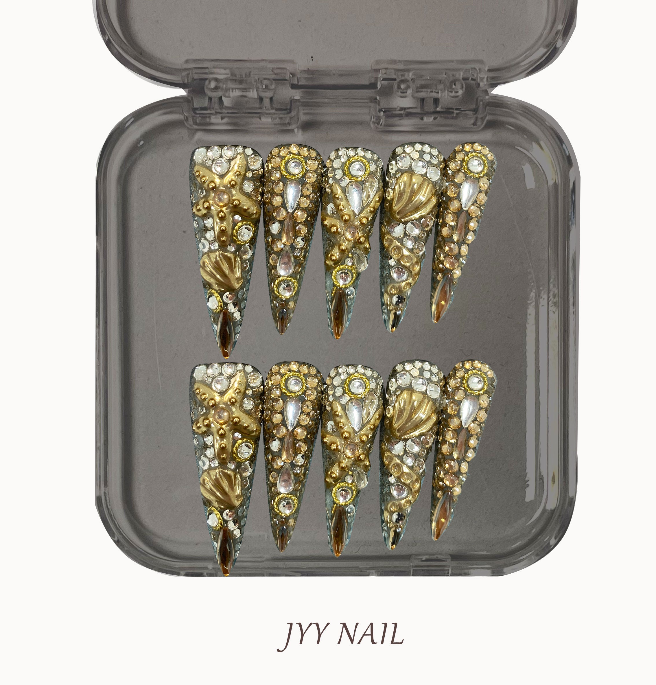 A280 Cleopatra:Senior full drill heavy industry high luxury custom wear nail