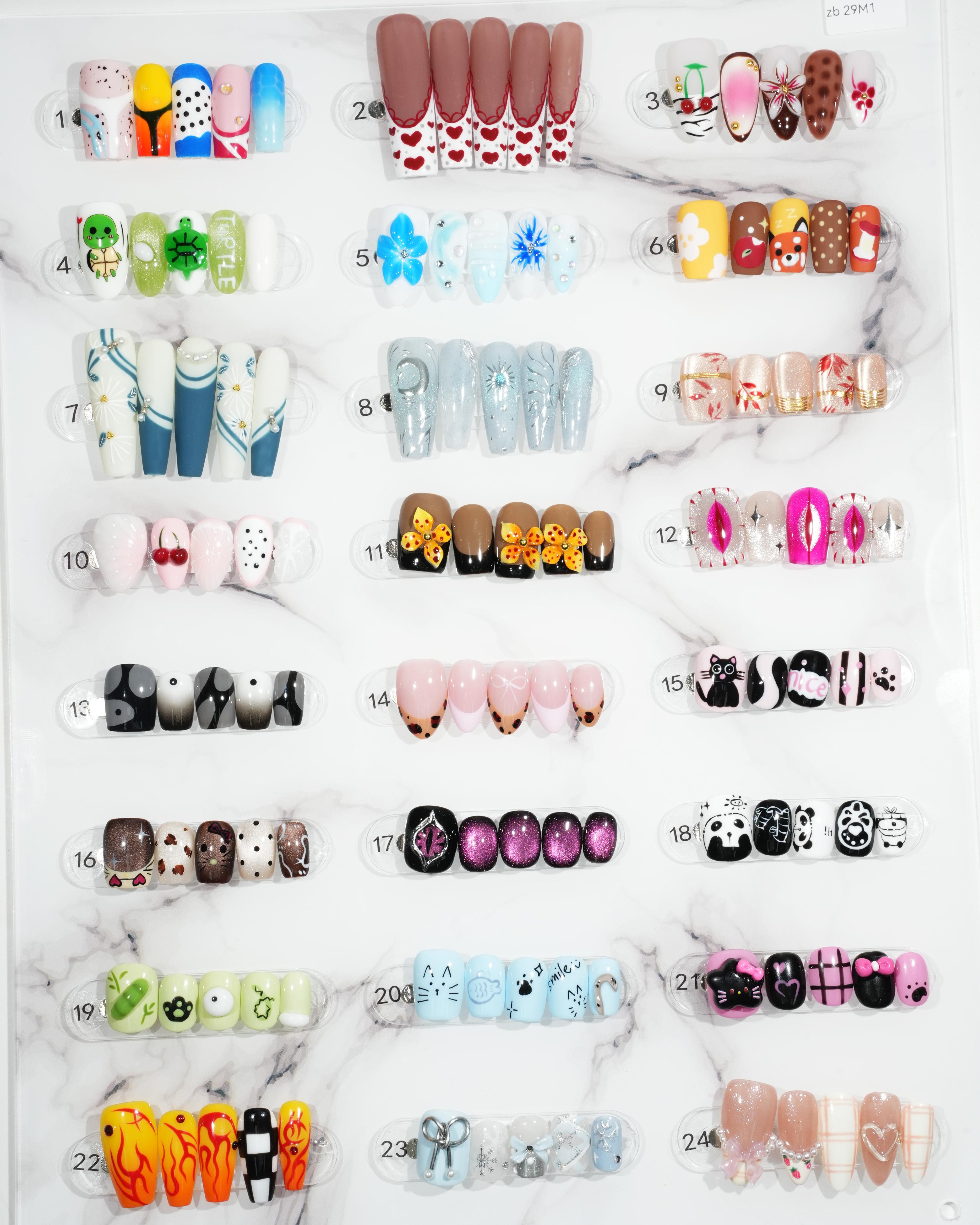 zb29..Twenty-four types of long and short nails