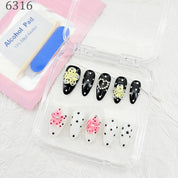 zb73..A display board featuring 24 different styles of fashionable and trendy nail wear.