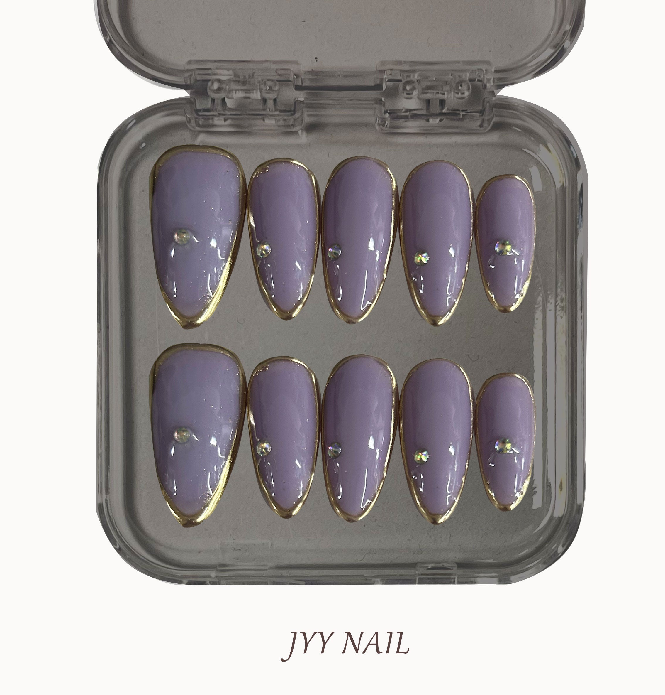 A309 Purple gold:High luxury purple limited gold lace manicure