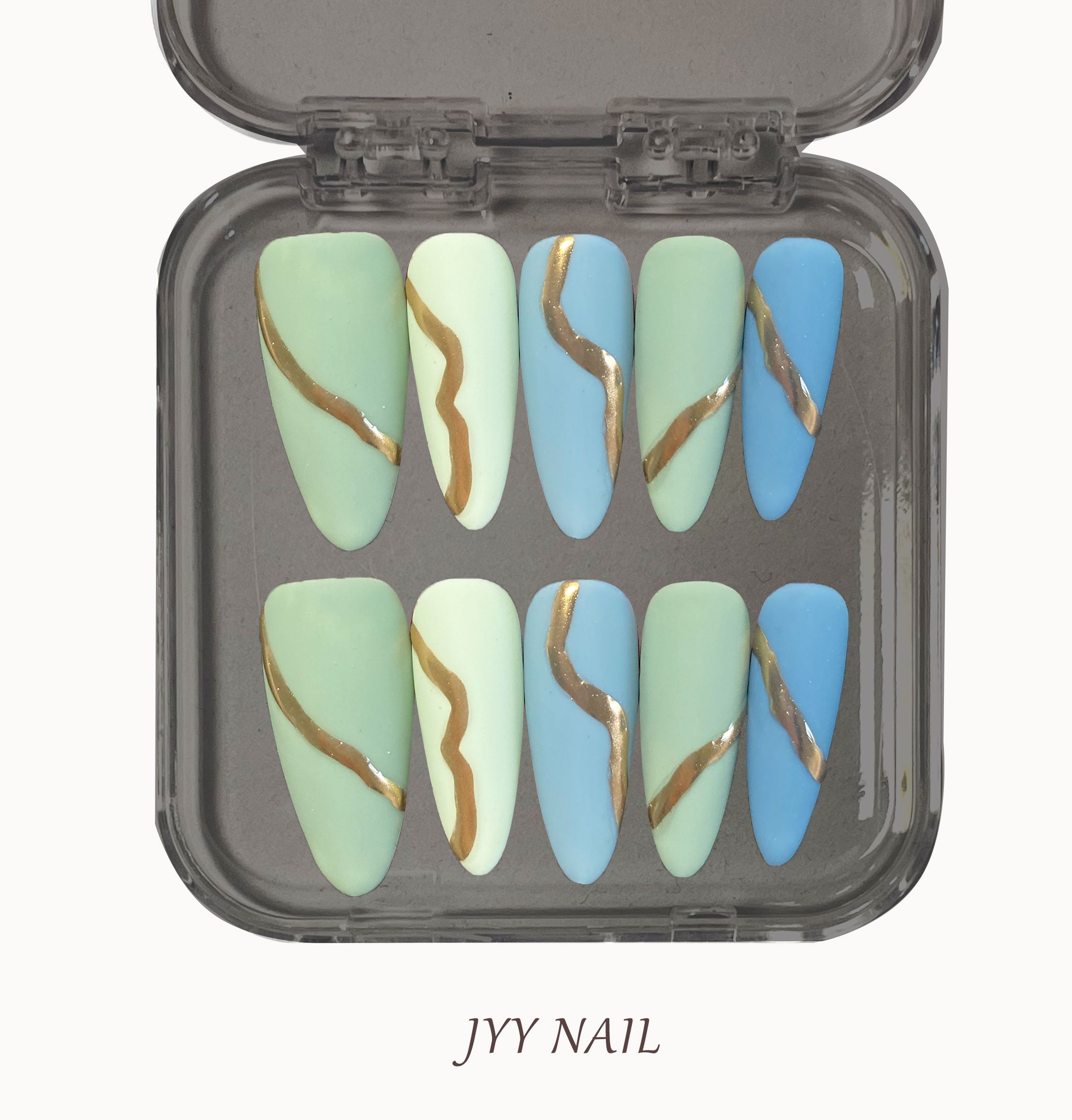A312 Macaron streamers:Hand-painted ribbon manicure in Macaron