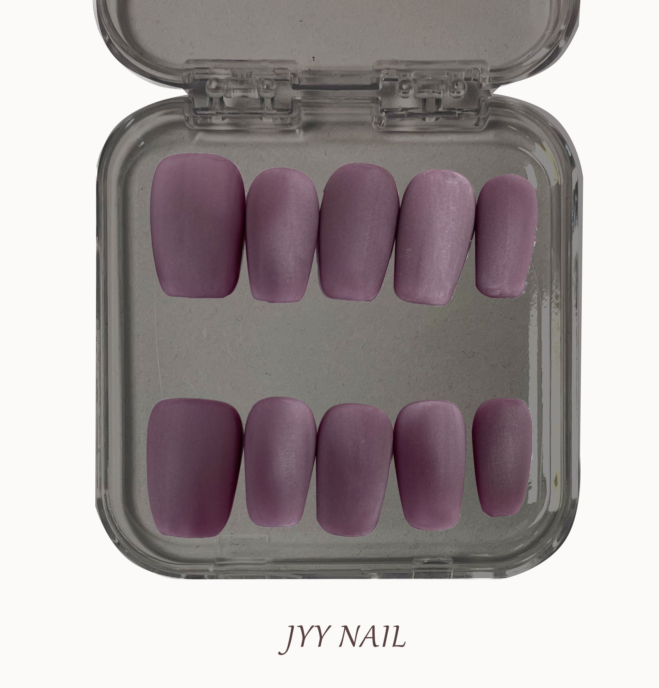 A334 Frosted light purple:Hand painted custom frosted light purple nails