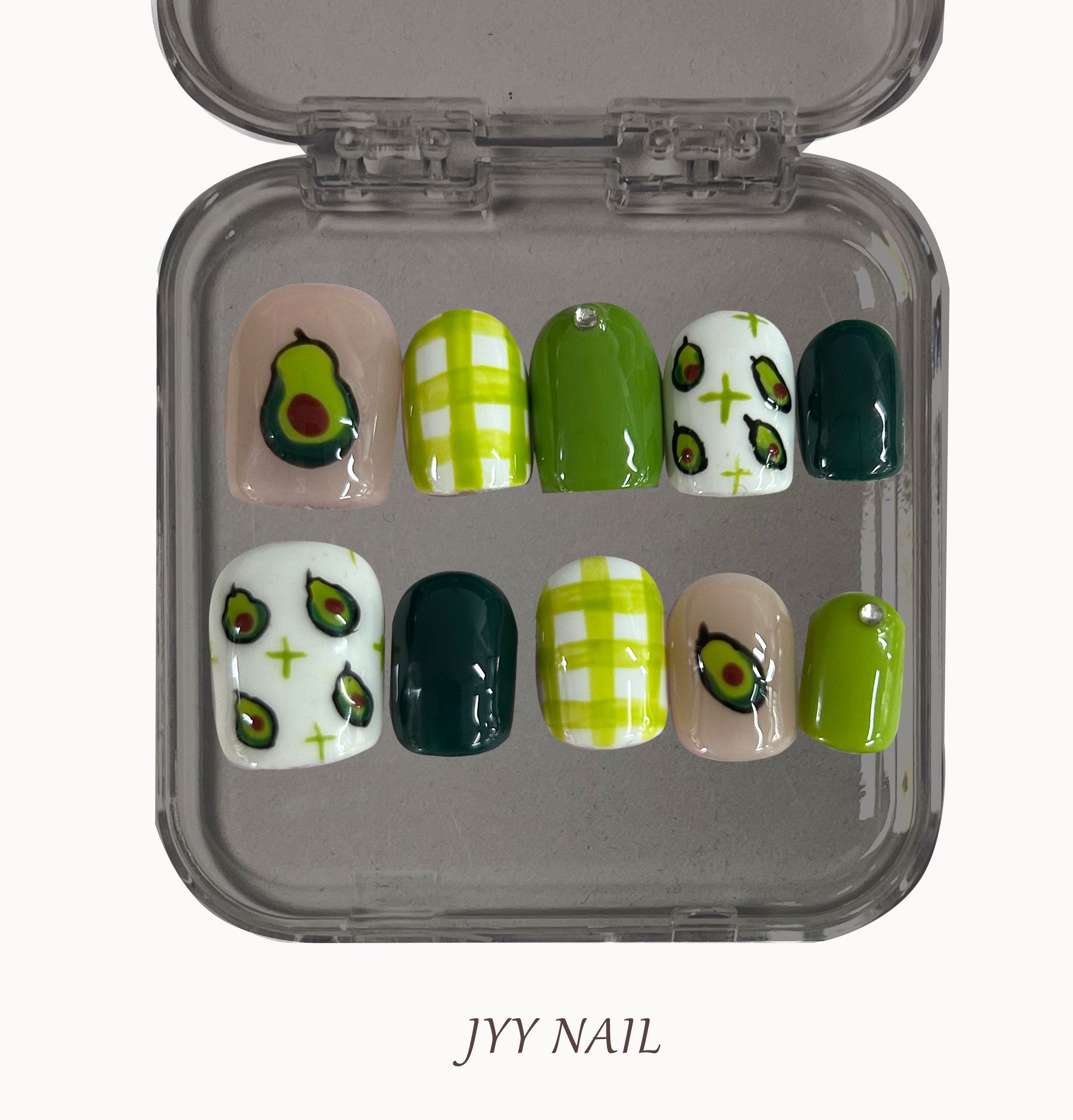 A360 avocado:Avocado Hand-painted collection custom manicure
