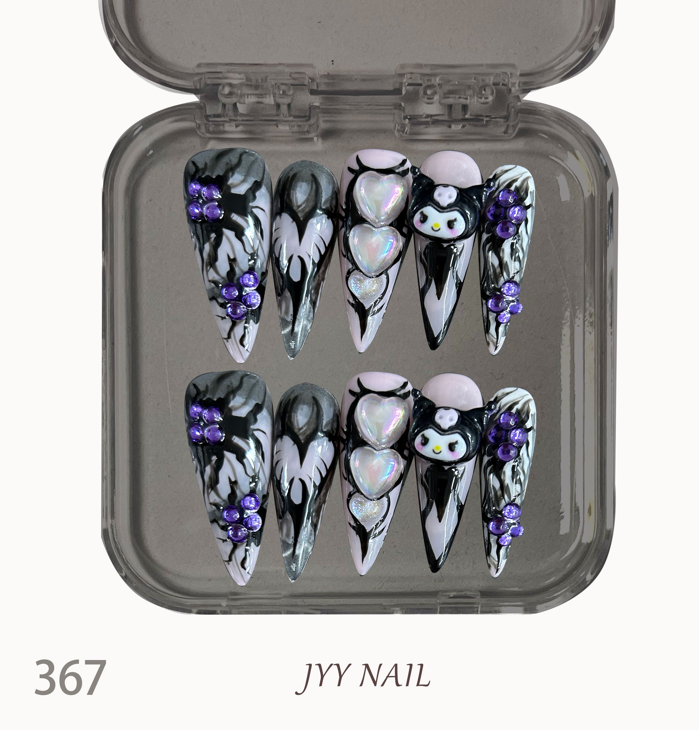 A367 Evil Kouromi:Pure hand-painted Kulomi high definition nail art