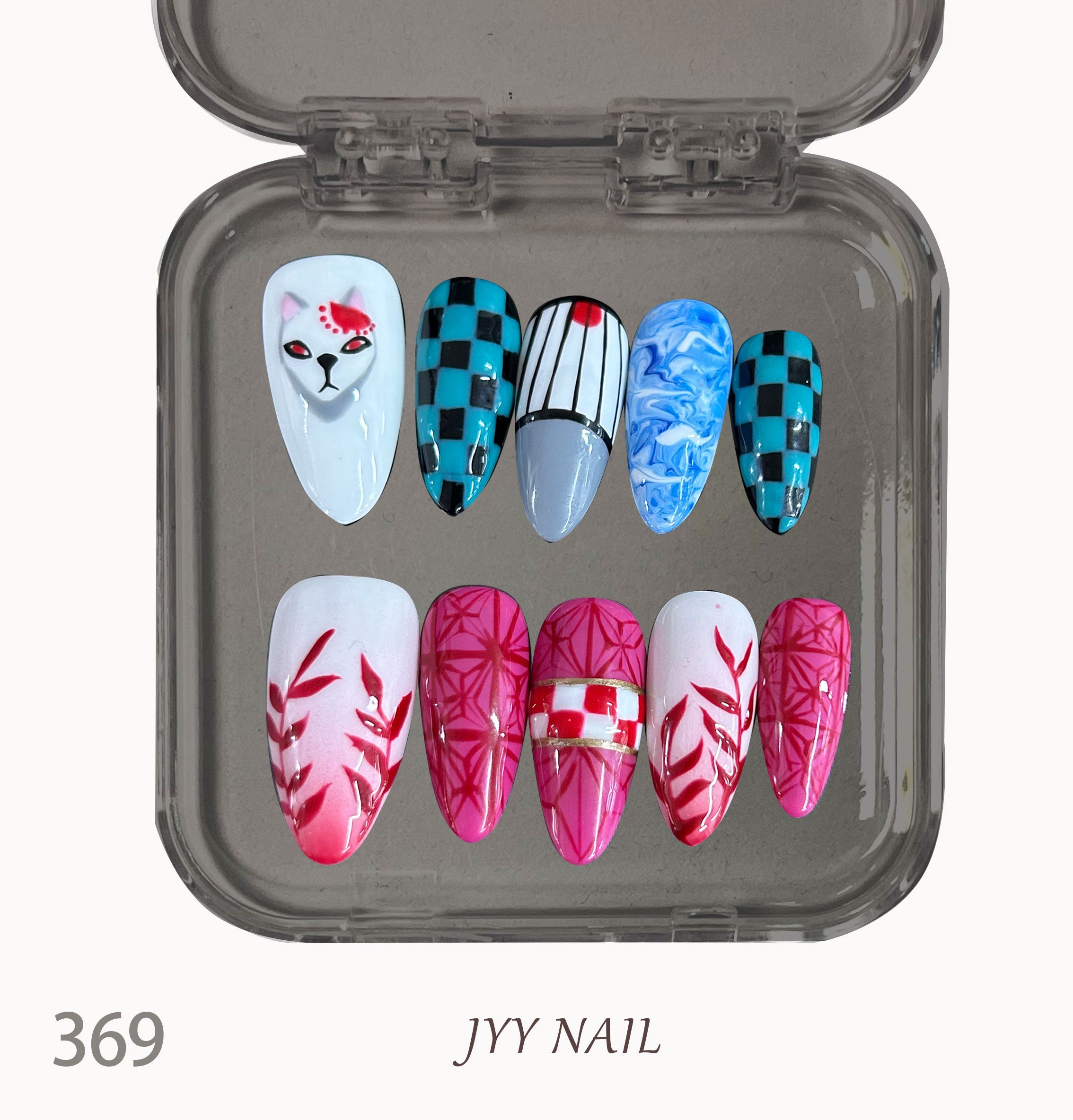 A369 Fox:Fox hand-painted Yin and Yang hand-painted custom