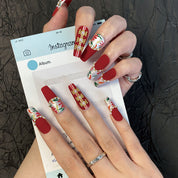 A1894-Meiyi Yi's original designer's heavy hand-painted French cat's eye nail art