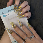 A1896-Meiyi Yi's original designer's heavy hand-painted French cat's eye nail art