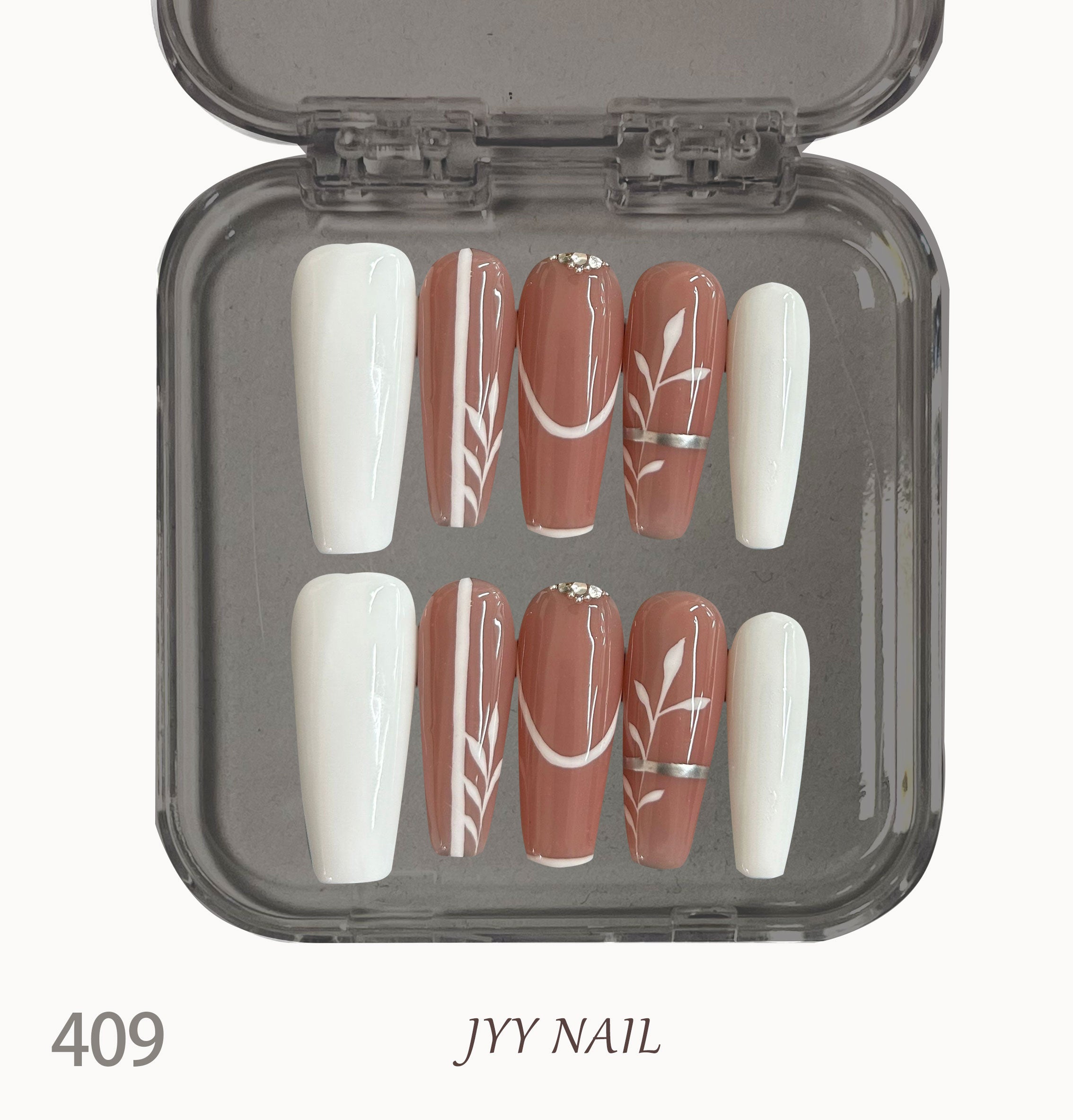 A409 Maple leaf red:Maple red high luxury custom hand-painted manicure