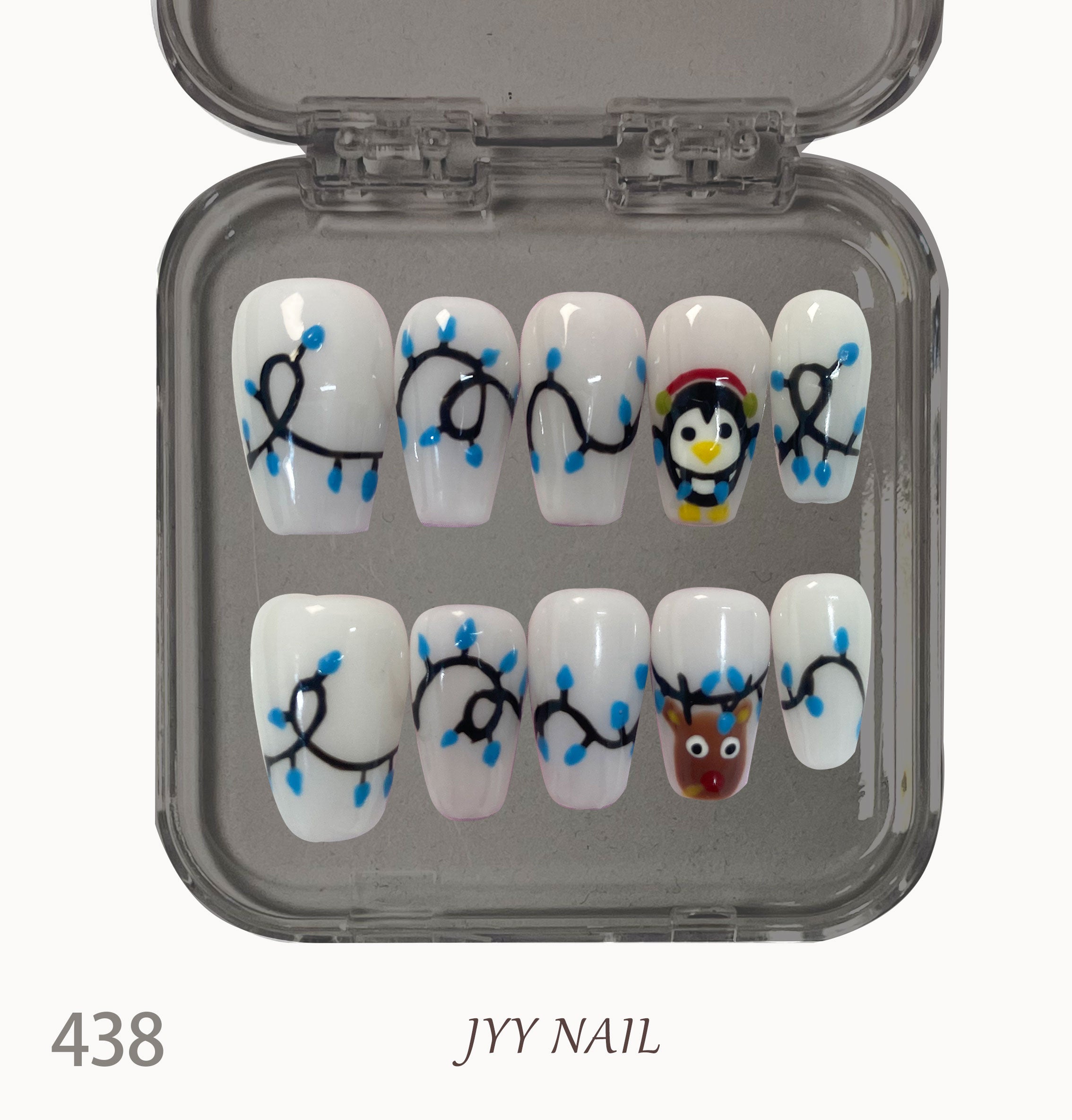 A438 Penguin：High luxury pure hand-painted Penguin series cute wind manicure