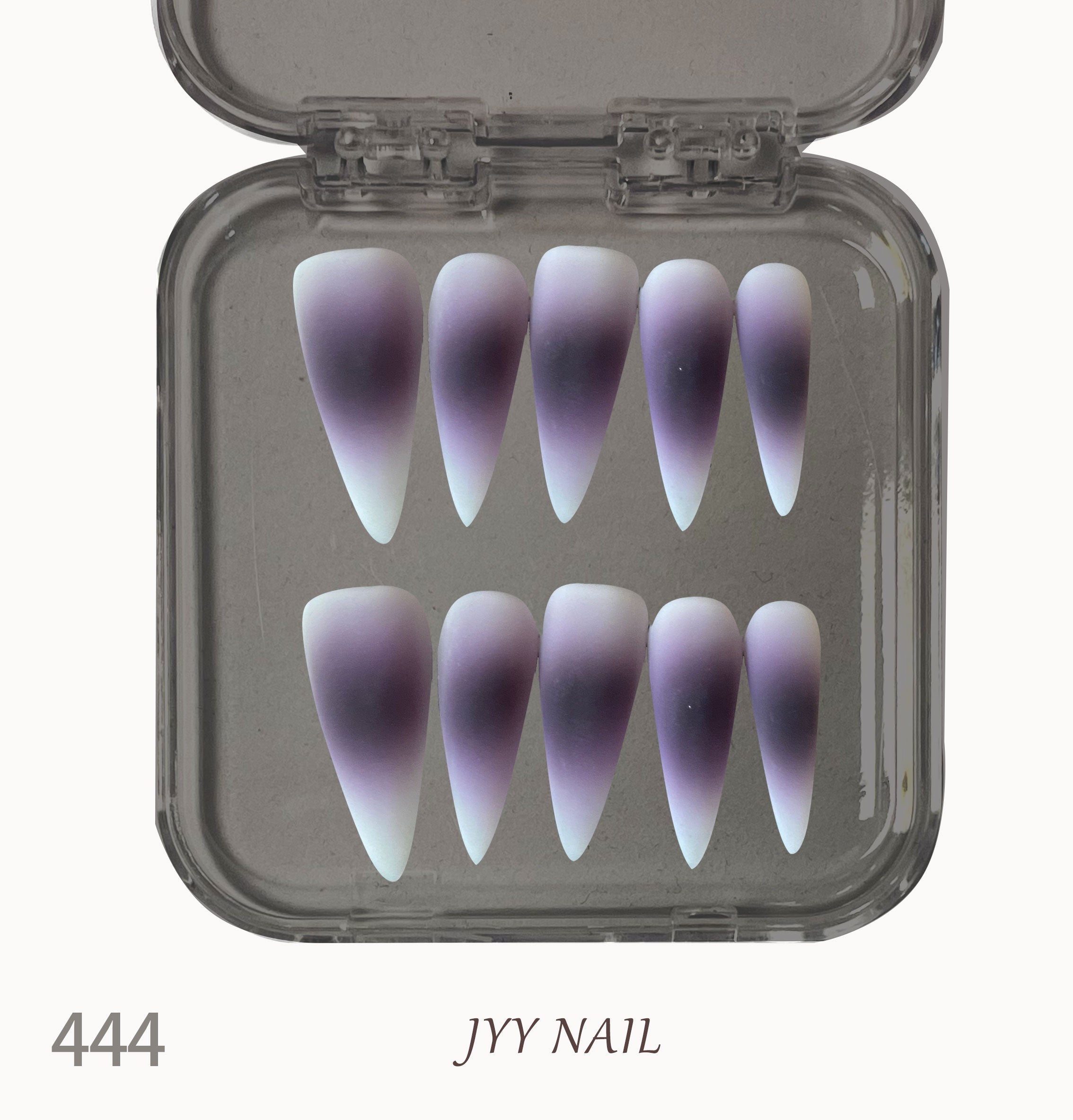 A444 Purple-white gradient:Gentle wind high luxury romantic purple white gradient manicure