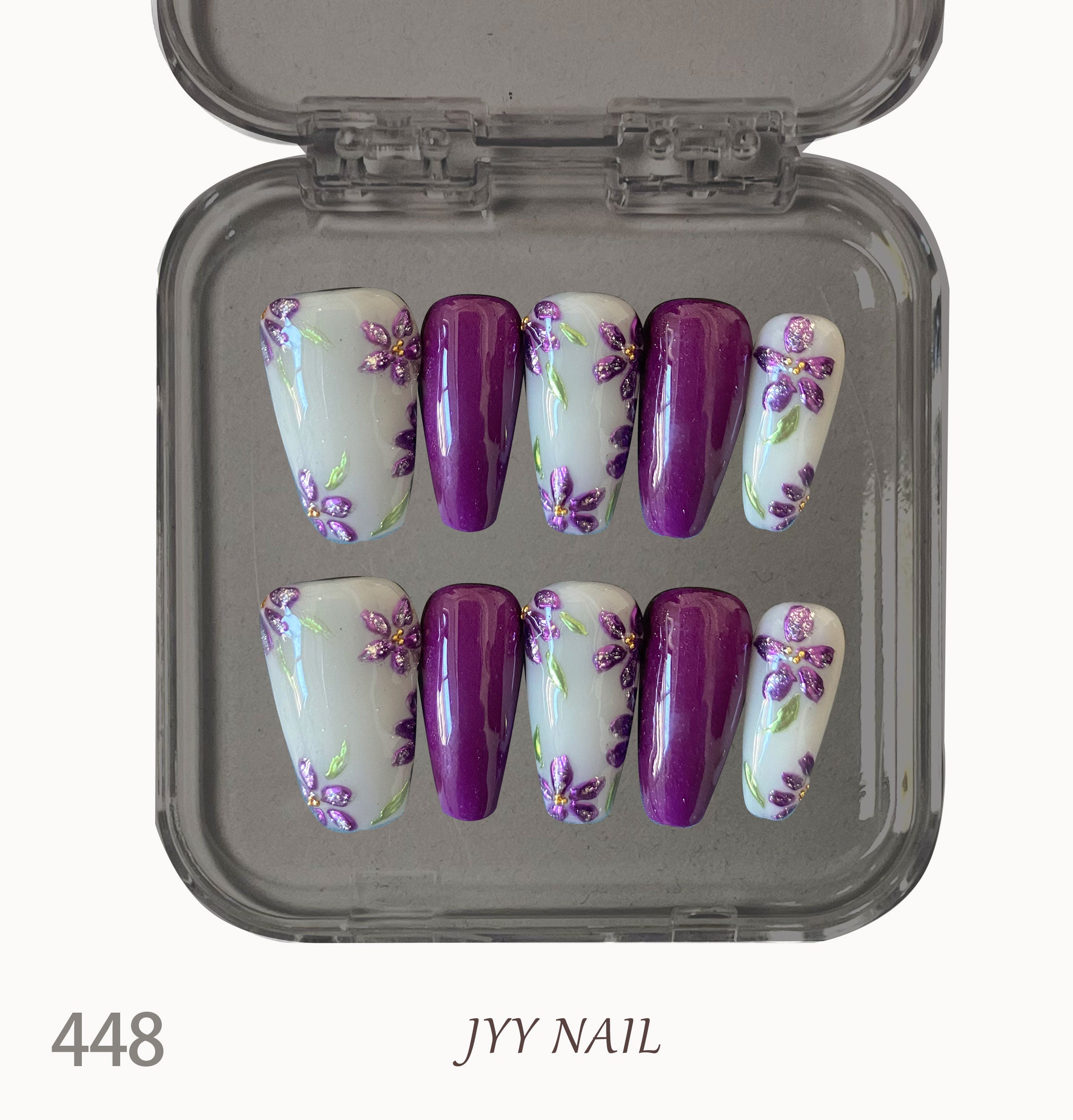 A448 Chinese redbud:Pure hand-painted auspicious bauhinia high custom manicure