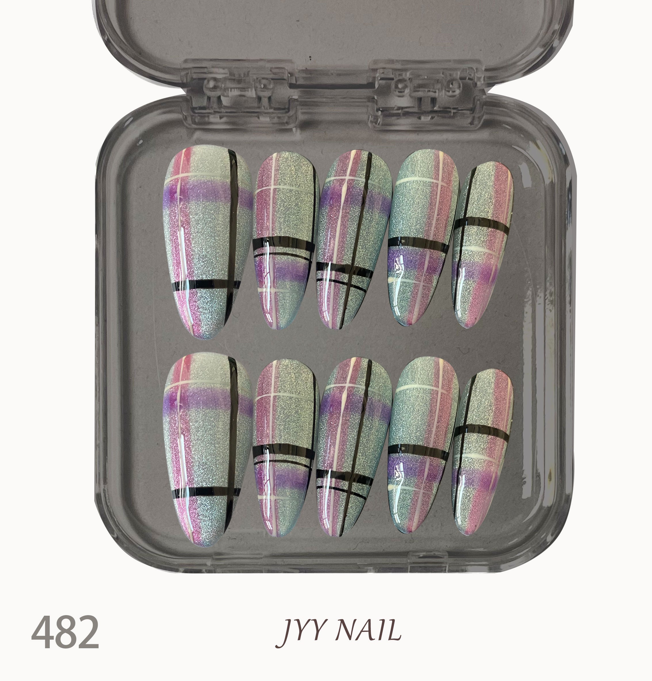 A482 Lattice cat eye:Pure hand-painted checkerboard hand suction cat eye