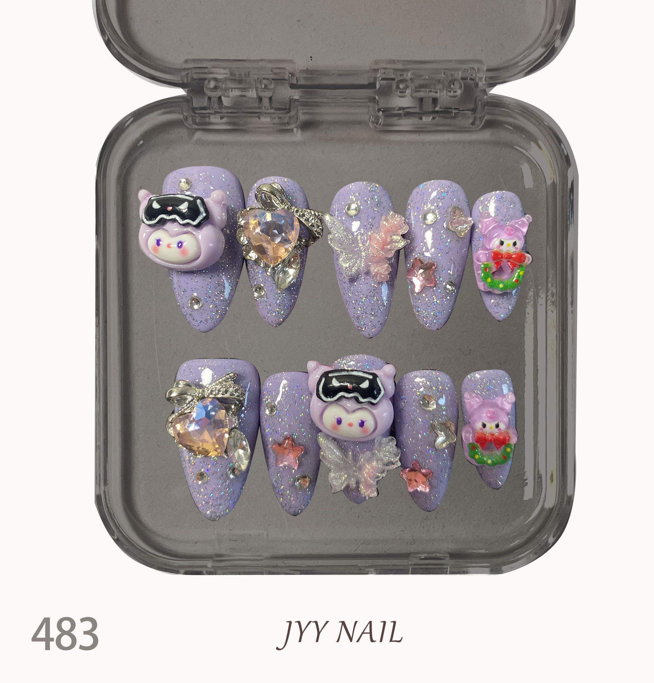 A483 Purple Kumi:Three-dimensional Kulomi jewelry solid color original series nail art
