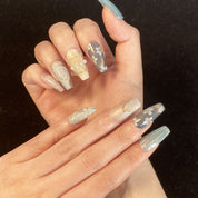 A1702-Meiyiyi original handcrafted high-end custom hand-painted wearable nails, luxurious custom style