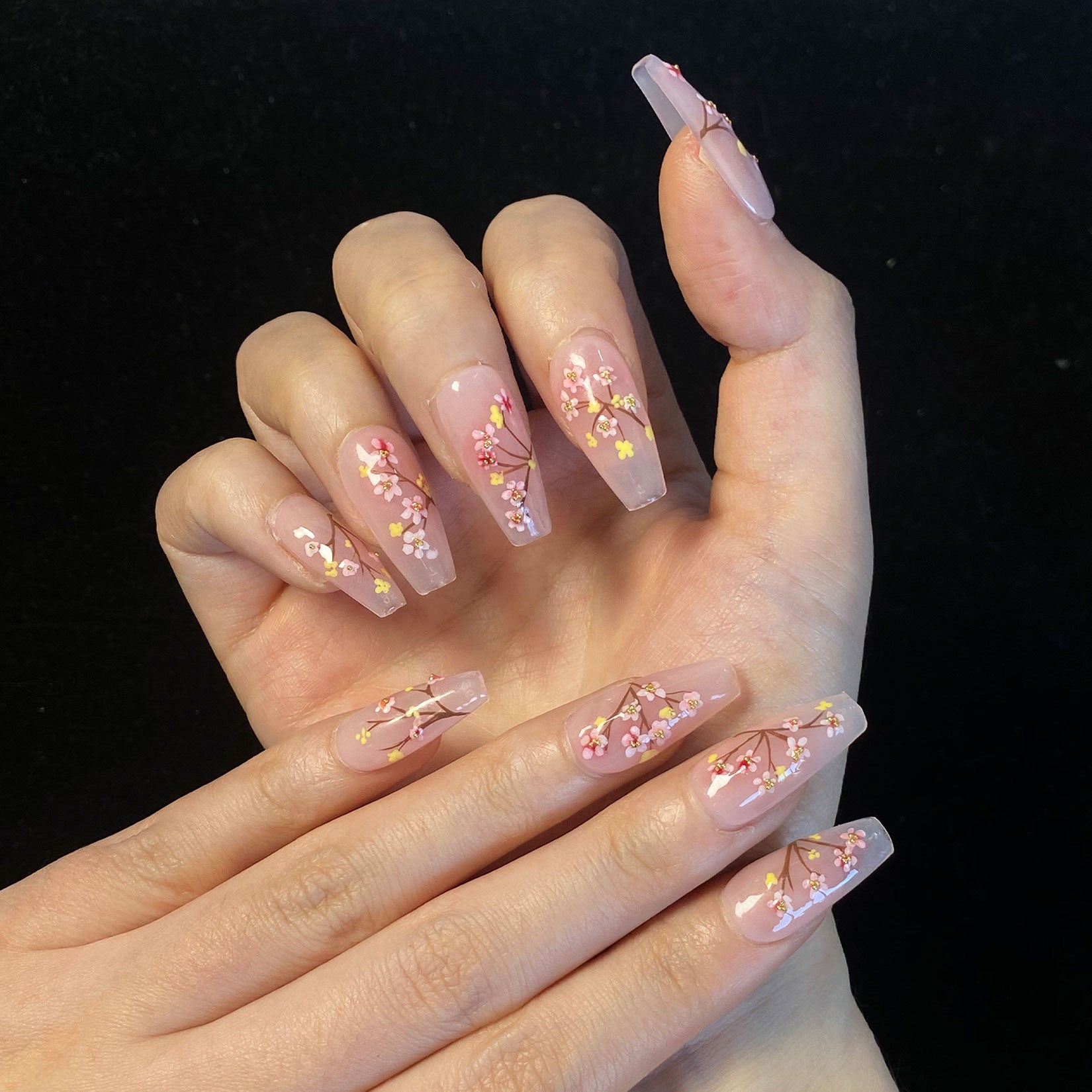 A1700-Meiyiyi original pure handcrafted high-end custom hand-painted wearable nails, luxurious custom style