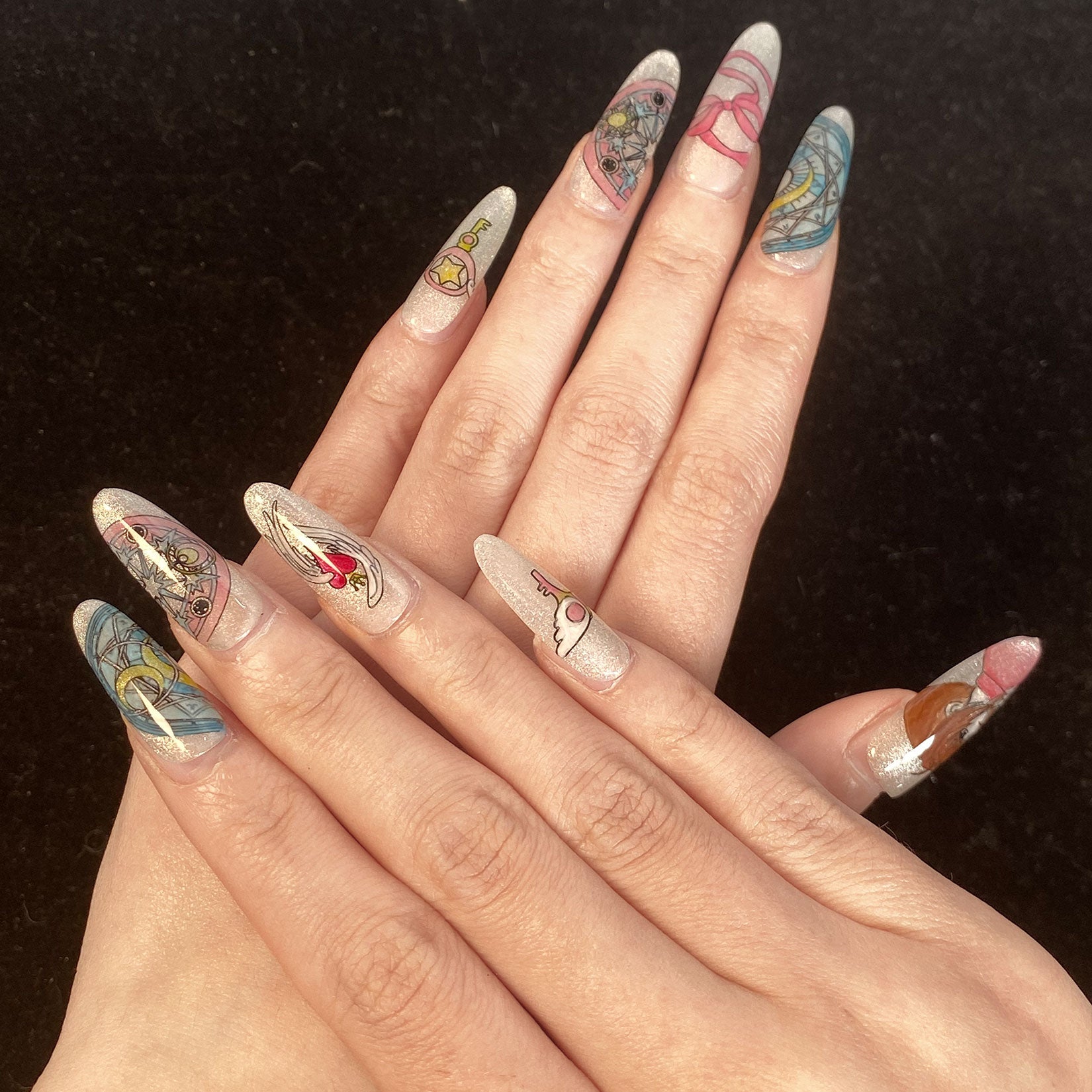 A1704-Meiyiyi original pure handcrafted high-end custom hand-painted wearable nails, luxurious custom style