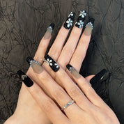 A1895-Meiyi Yi's original designer's heavy hand-painted French cat's eye nail art