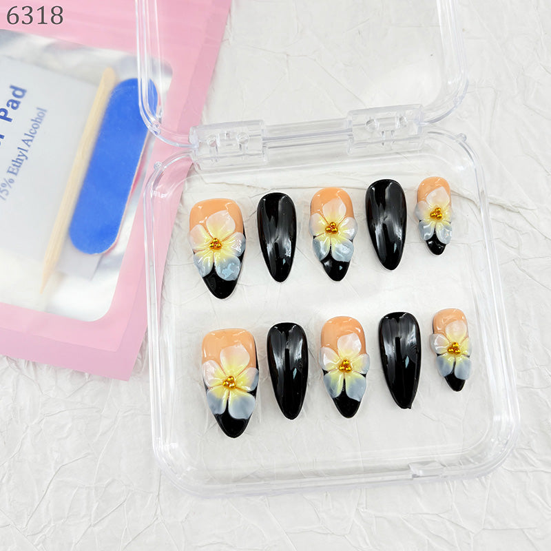 zb73..A display board featuring 24 different styles of fashionable and trendy nail wear.