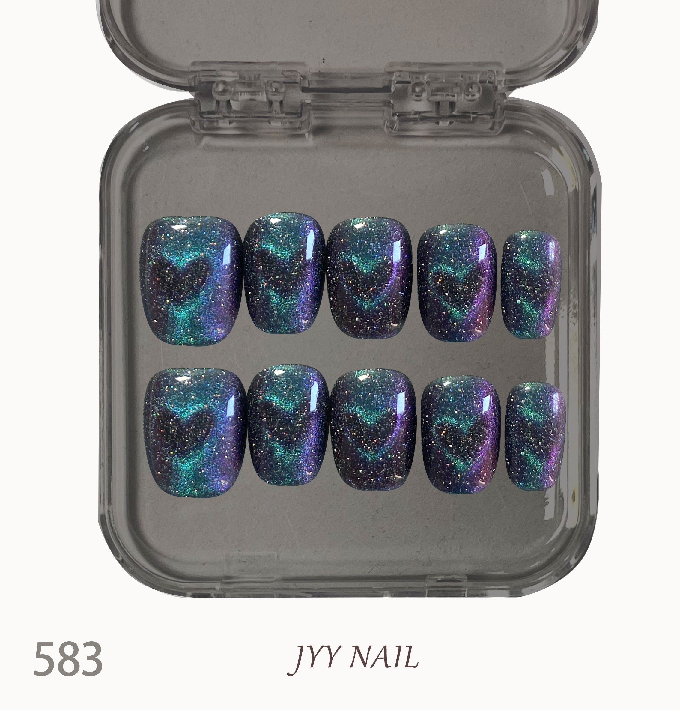 A583 Aurora love cat eyes:Aurora love cat eye pure handmade high luxury manicure