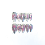 A1891-Meiyi Yi's original designer's heavy hand-painted French cat's eye nail art
