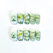 A1890-Meiyi Yi's original designer's heavy hand-painted French cat's eye nail art