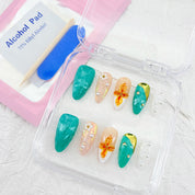 zb73..A display board featuring 24 different styles of fashionable and trendy nail wear.