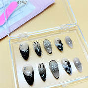 zb65..A display board featuring 24 different styles of fashionable and trendy nail art.