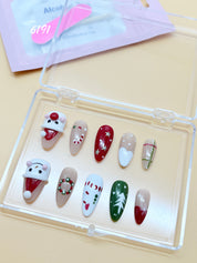 zb78..A display board featuring 24 different styles of fashionable and trendy nail wear.