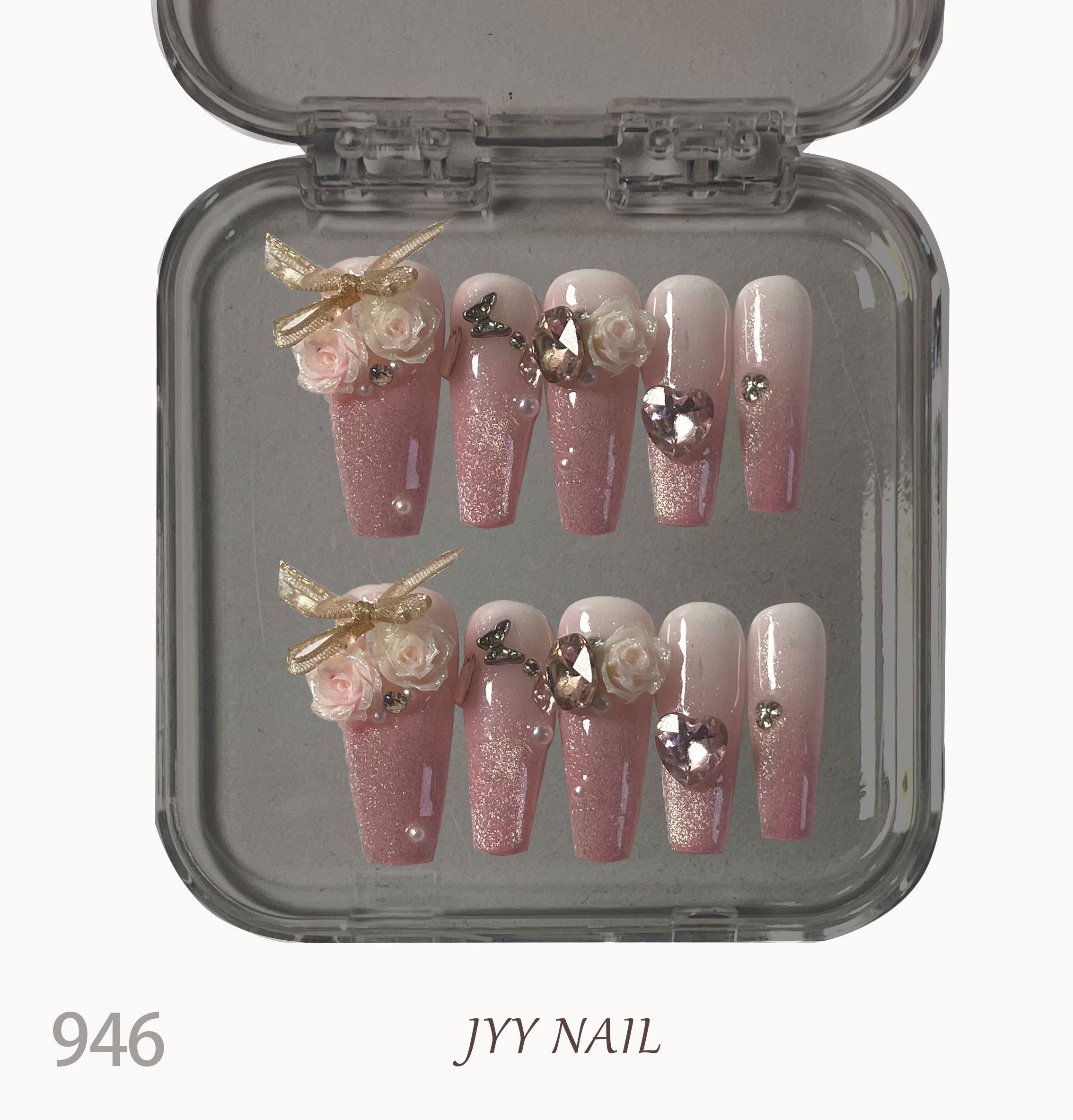 A946 Dried rose:Hand-made cat-eye dry nail art