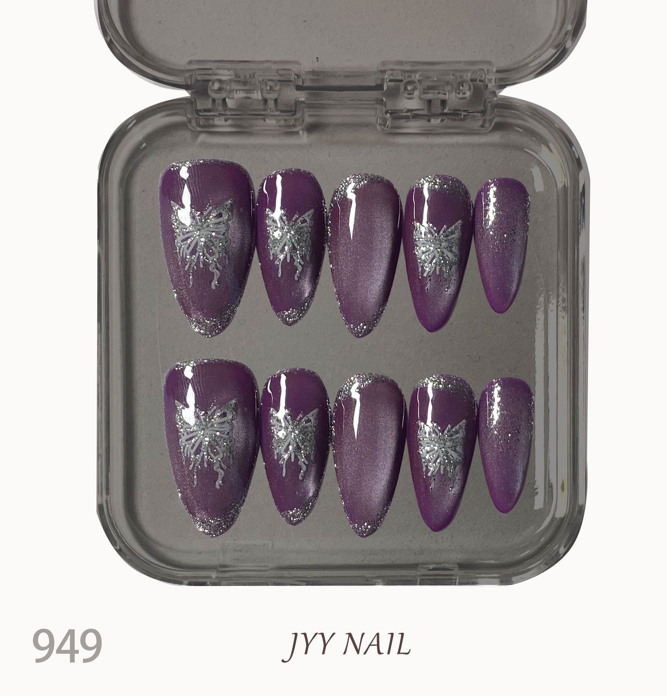 A949 Purple butterfly cat eyes:Pure hand-painted cat eye purple premium limited
