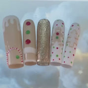 A222 Gingerbread man:Gingerbread Man Sweet Sister luxury handmade manicure