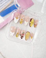 zb16..Colorful and richly decorated nail wear