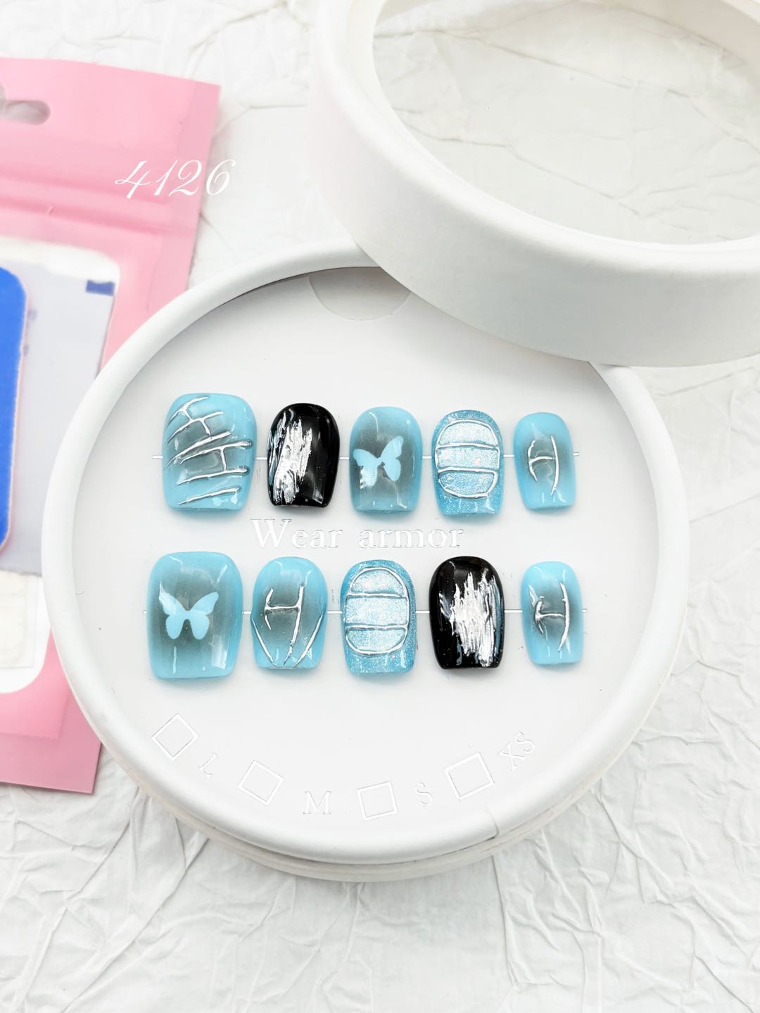 zb16..Colorful and richly decorated nail wear