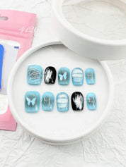 zb16..Colorful and richly decorated nail wear